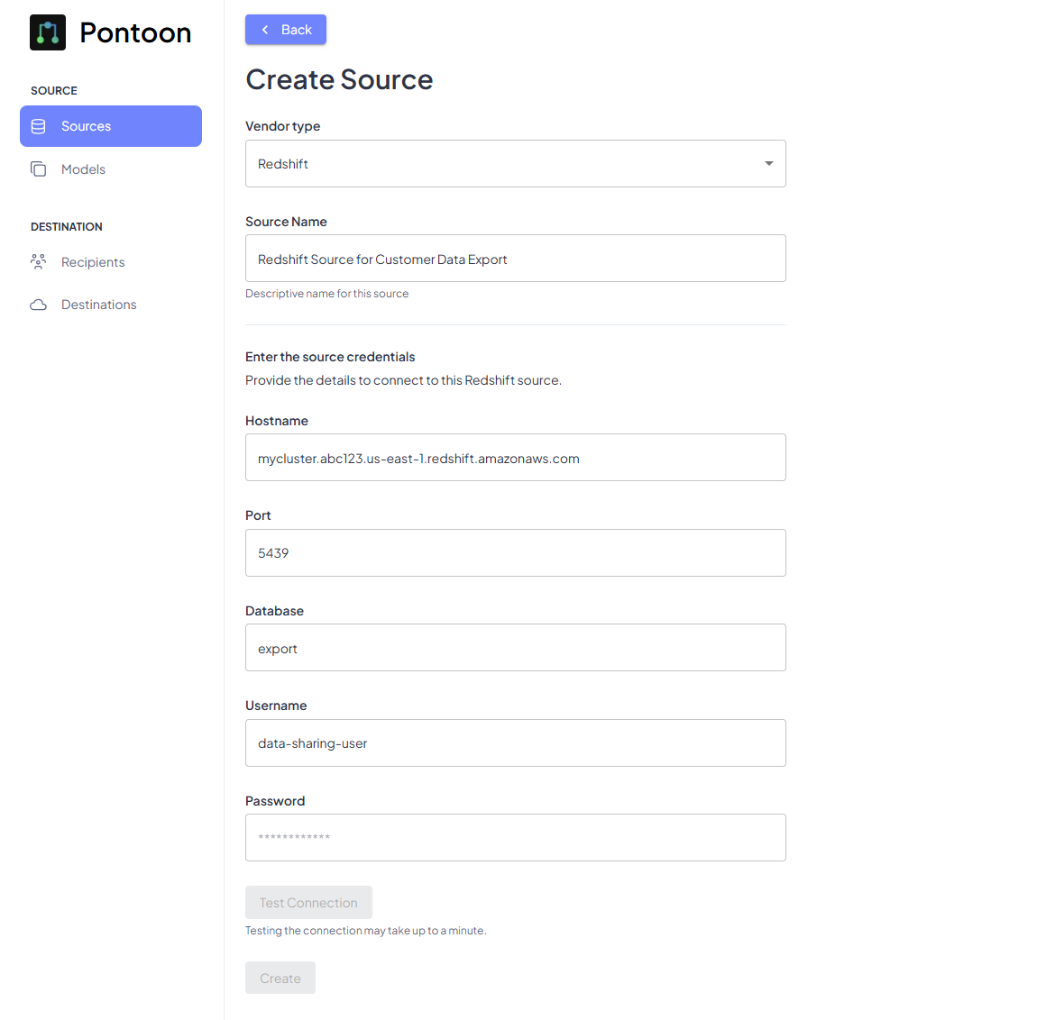 Add Source form
